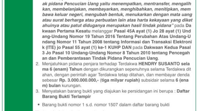 Lq Indonesia Lawfirm kembali berprestasi, Putusan PN kabulkan pengembalian kerugian Nasabah investasi bodong