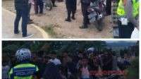 Tim Gabungan Polres Pringsewu Bubarkan Aksi Perang Petasan Ratusan Remaja Di Lapangan Mars Pringsewu