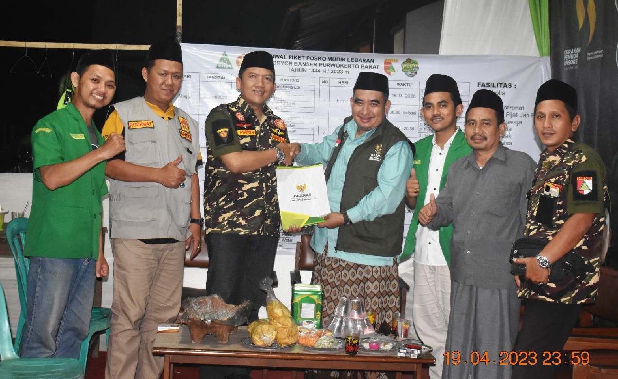 Baznas Banyumas Bantu 9 Posko Siaga Mudik dan Arus Balik Ansor Banser dan Kokam