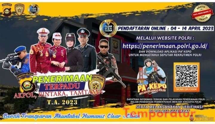 Daftar Masuk Polisi Gratis, Ini Penjelasan Kapolres Pagaralam