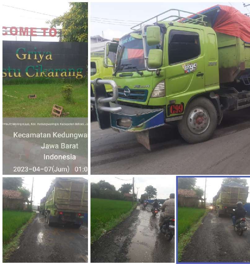 Kerap Abaikan UU Lalulintas dan Angkutan Jalan,Proyek Pengurugan Perumahan GRC Bikin Rusak Jalan
