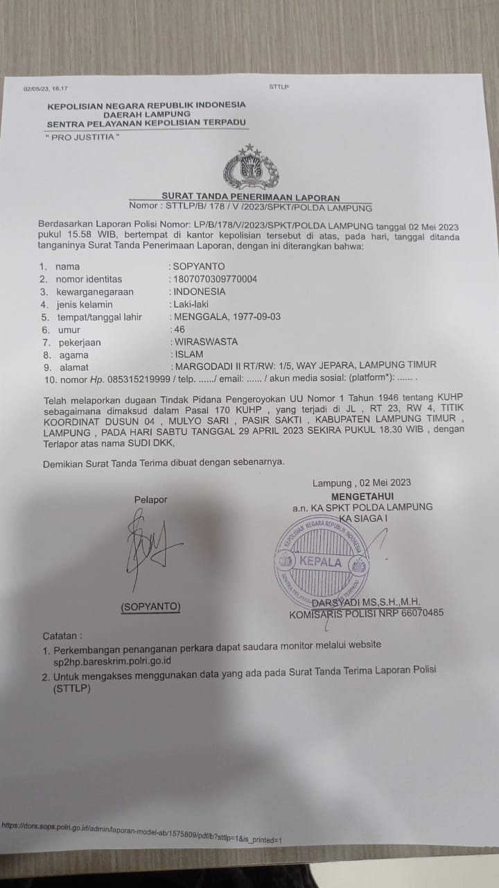 Save Jurnalis korban kriminalisasi Oknum Galian C ilegal Pasir sakti Lamtim