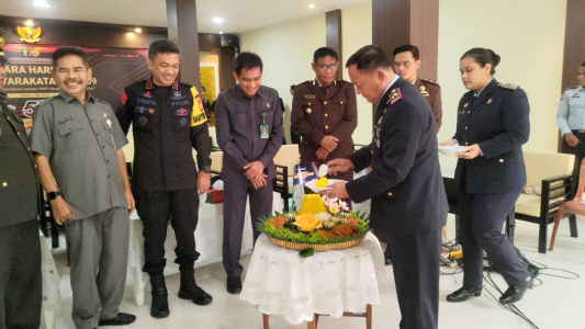 Lapas Cikarang bersama Forkopimda ikuti Halal Bihalal Dan Apel Peringatan Hari Bhakti Pemasyarakatan Ke-59