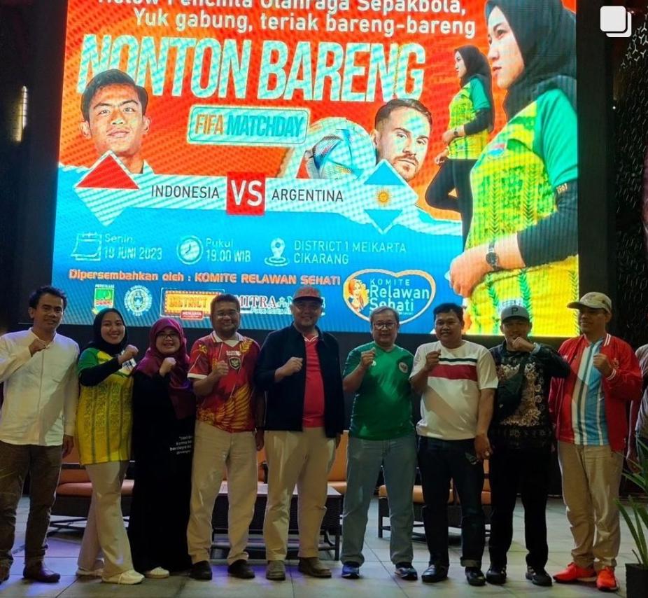 Pengusaha Nasional Jalal Abdul Nasir Nonton Langsung Laga Indonesia vs Argentina di Cikarang