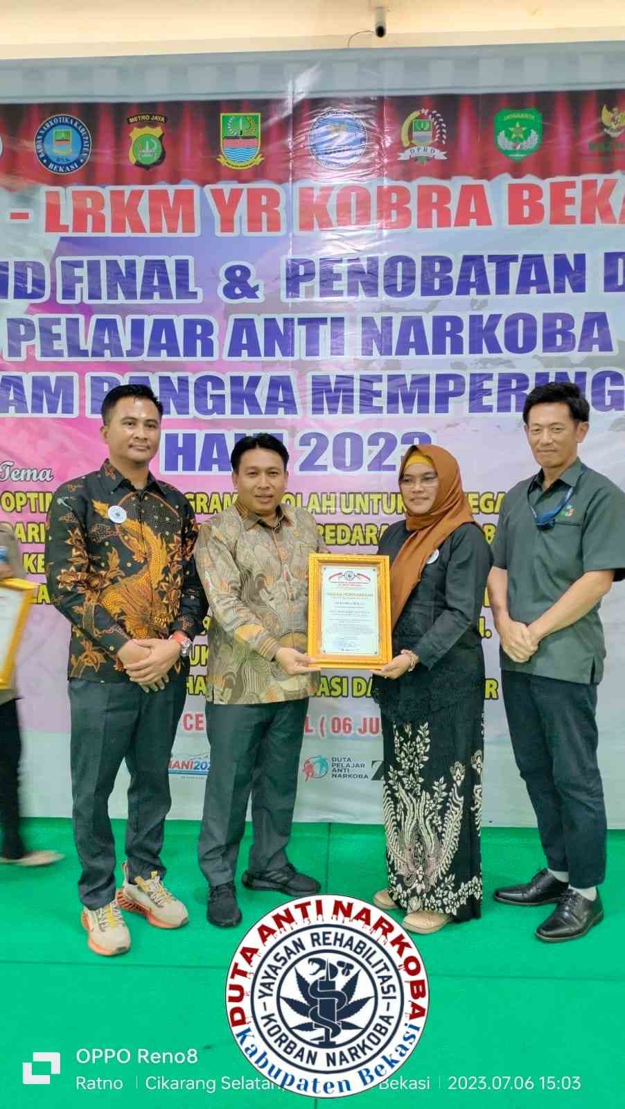 Ketua DPRD BN.Holik Qhodratullah : Setiap Dinas di Pemkab Bekasi Libatkan Duta Pelajar Anti Narkoba Dalam Sosialisasi Anti Narkoba