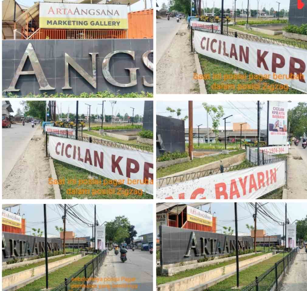 Diduga Kuat Ada Permainan Pasca Berita Viral Pagar Penyerobot Badan Jalan Perumahan Arta Angsana dibuat Zig-Zag ?