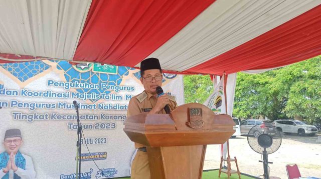 Camat Karangbahagia Kab.Bekasi hadiri pelantikan dan pengukuhan BKMM dan Muslimat NU tingkat Kecamatan