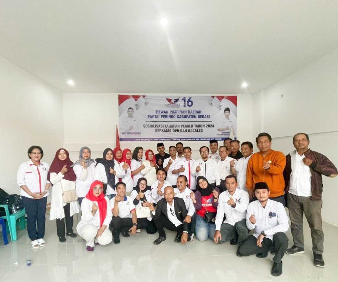 Sosialisasi Tahapan Pemilu 2024 digelar DPD Partai PERINDO dan Bacaleg Kabupaten Bekasi