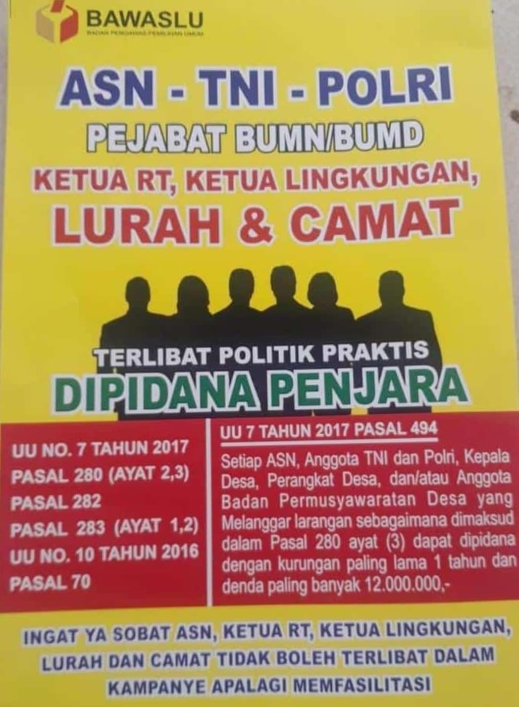 Tidak Netral Kades di Kecamatan Cikarang Timur Dukung Salahsatu Caleg