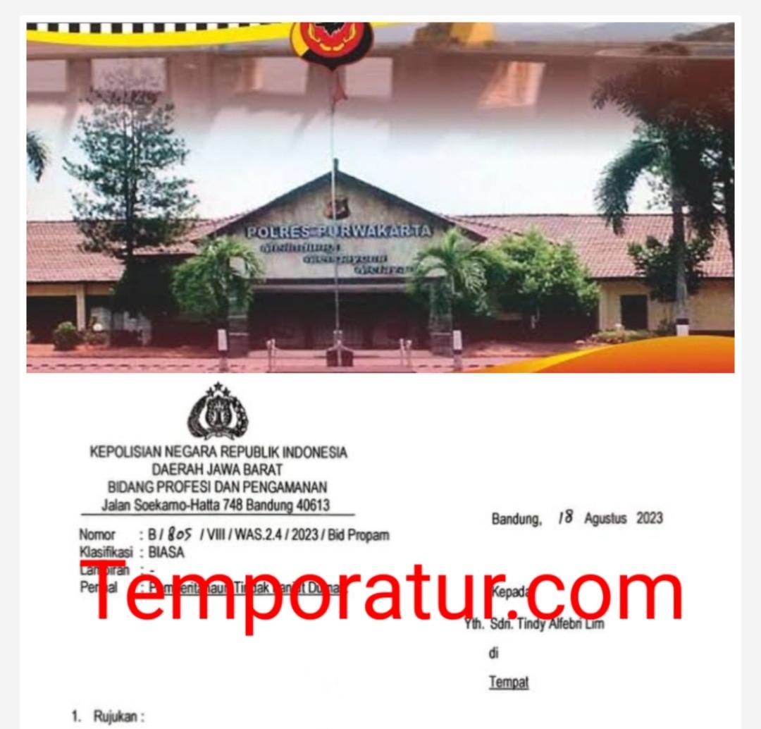 Diduga Menelantarkan Anak dan Istrinya Oknum Polisi Polres Purwakarta dilaporkan  ke Bidpropam 