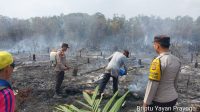 Terpantau oleh Polres PALI Kebakaran Hutan dan Lahan Didesa Karang Agung