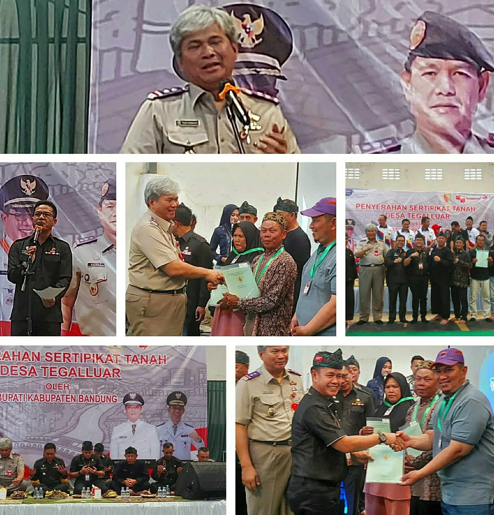 Secara Simbolis, Bupati Bandung Menyerahkan Sertifikat Tanah Kepada Penerima Program PTSL