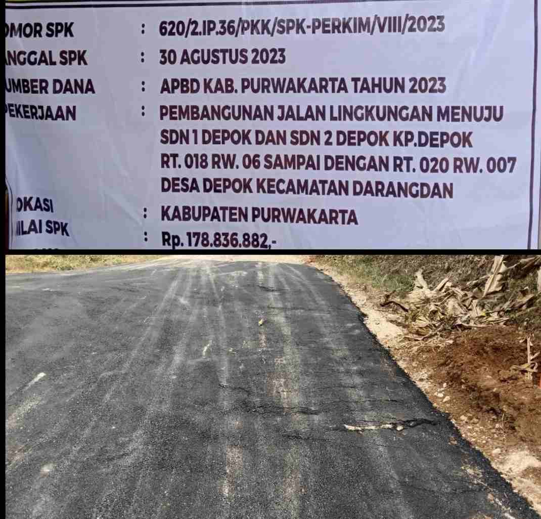 Proyek Pembangunan Jalan Lingkungan Menuju SDN 1 Depok Dan SDN 2 Depok KP. Depok Diduga Dijadikan Ajang Korupsi