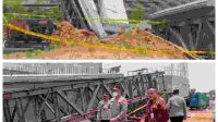 Proyek jembatan di Cikarang Timur yang sedang dibangun PT. Jababeka ambruk