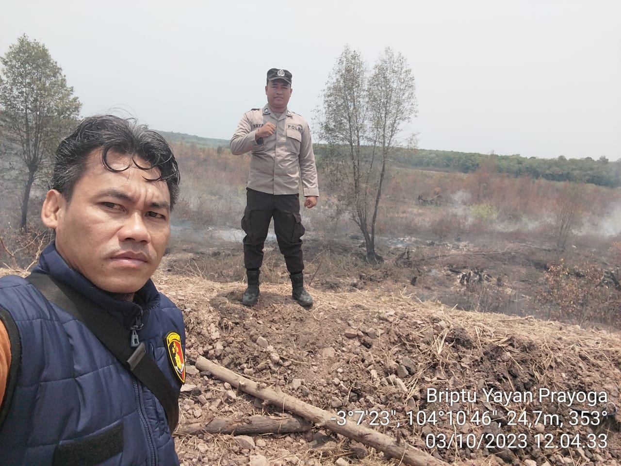 Kembali Ditemukan Titik Hotspot Karhutla Diwilayah Hukum Polsek Penukal Abab