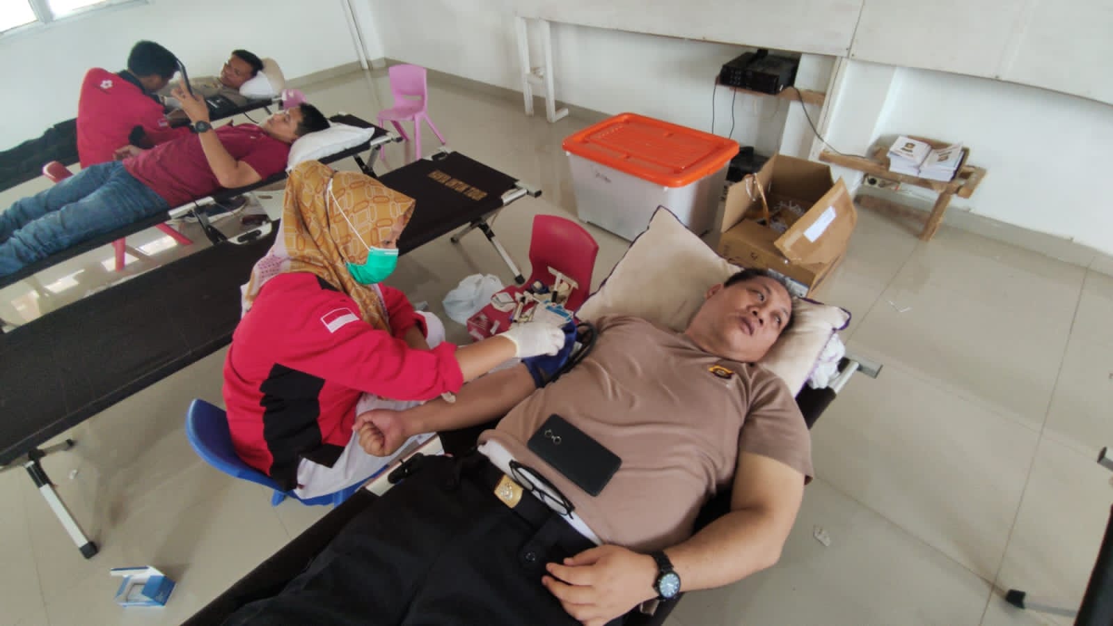 Dalam Rangka HUT Humas Polri Ke-72,Polres PALI Menggelar Donor Darah