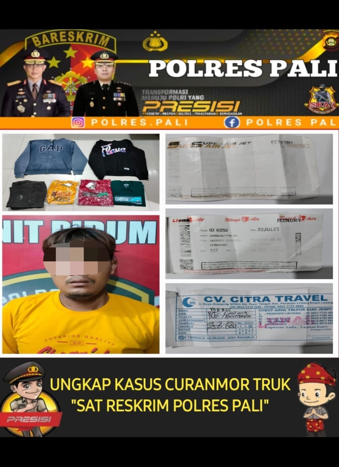 Team Beruang Hitam Unit Pidum Satreskrim Polres PALI, Bekuk Terduga Pencurian Truk Isuzu