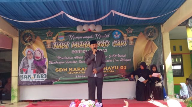 SDN Karang Rahayu 01 PHBI Maulid Nabi Muhammad SAW 1445 H ,tahun 2023 dengan meriah