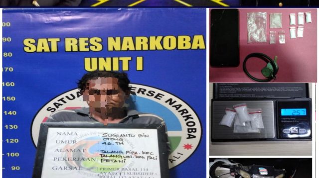 Sat Resnarkoba Polres PALI Berhasil Membekuk Pria Asal Simpang Empat Talang Pipa