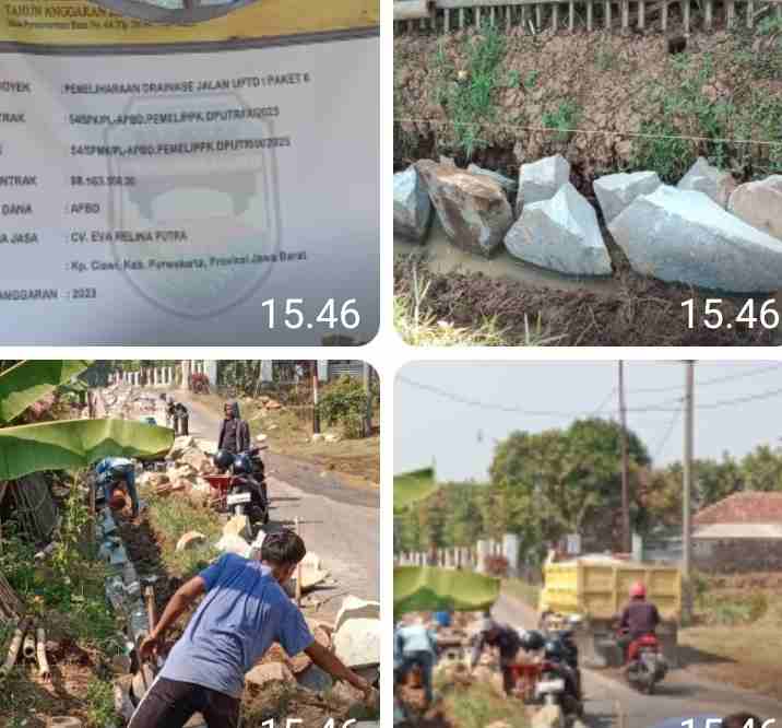 Diduga Lemahnya Pengawasan Dinas DPUTR, Proyek TPT Saluran Air Tanpa Penggalian Pondasi