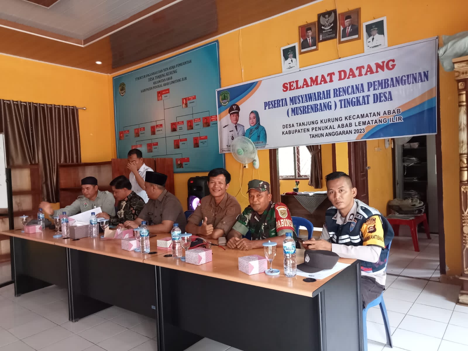 Jajaran Polsek Penukal Abab Hadiri Musrenbangdes Desa Tanjung Kurung