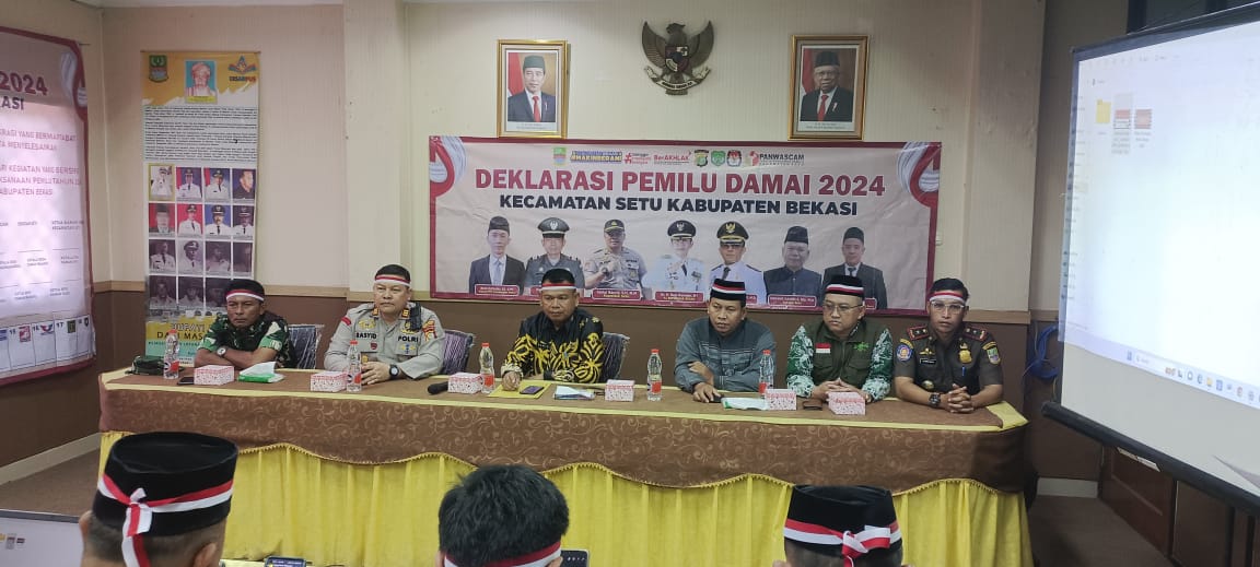 Kapolsek Setu Hadiri Deklarasi Pemilu Damai 2024