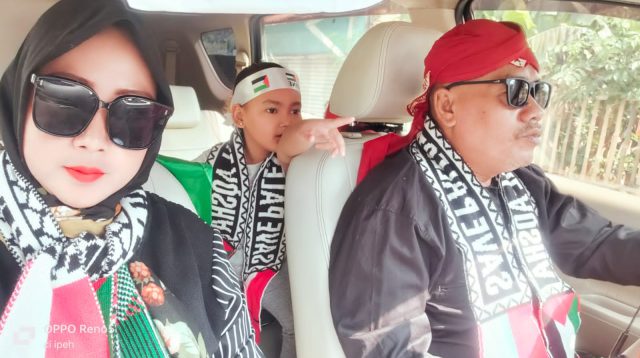 Ribuan Massa Aksi Bela Palestina Padati Jalan di Kabupaten Bekasi