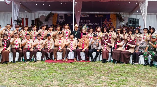 Polsek Talang Ubi Hadiri Giat Penutupan Kegiatan Walcom To Serapat Serasan Gerakan Pramuka Kwartir Cabang PALI