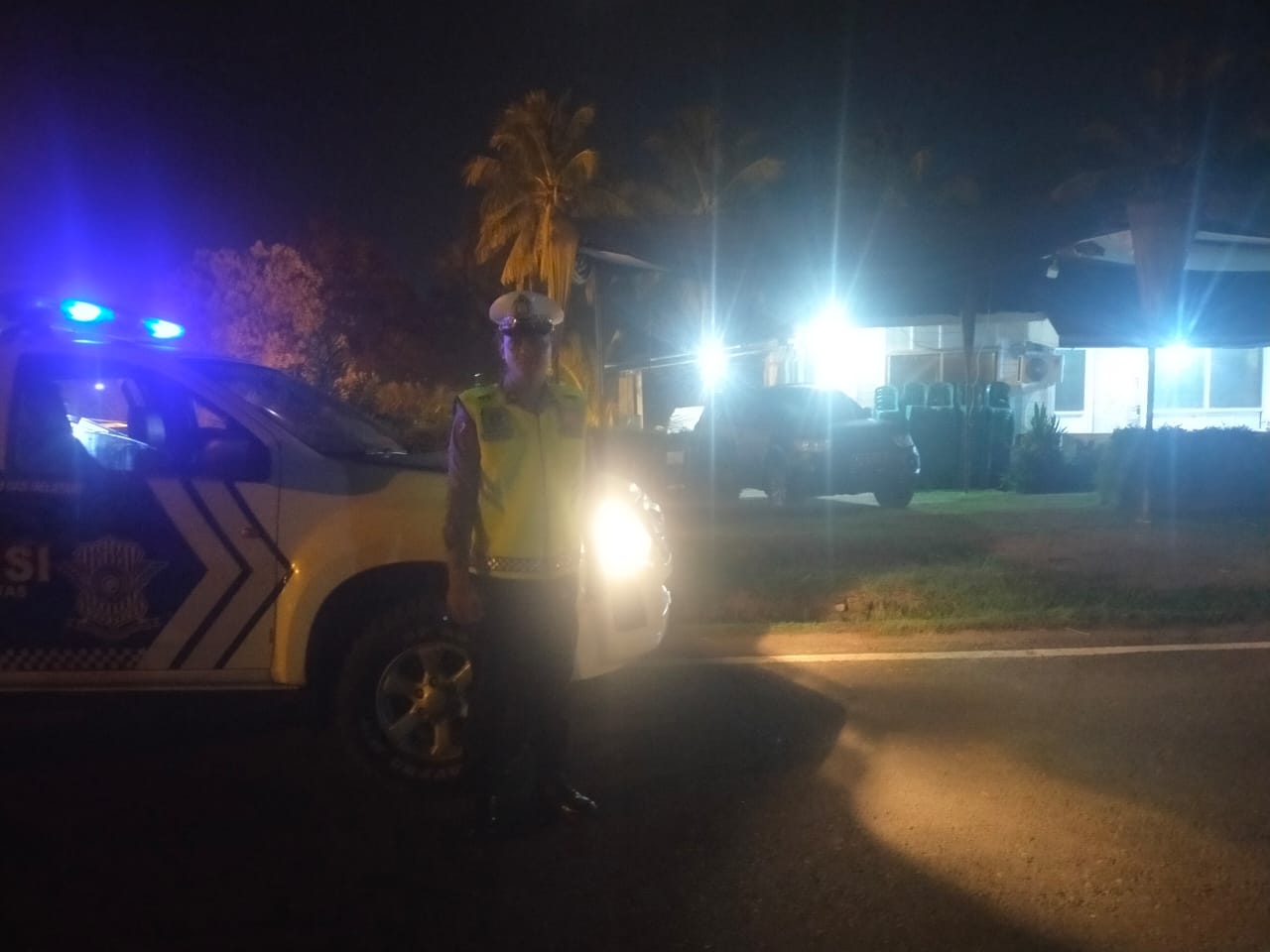 Satuan Lalu Lintas (Satlantas) Polres PALI Melaksanakan Kegiatan Blue Light Patrol