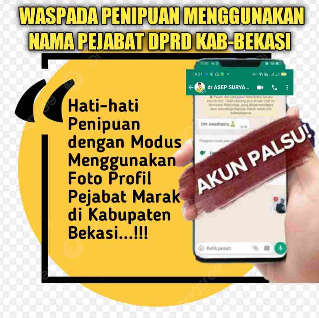 Waspada Modus Penipuan Menggunakan Foto Profil Pejabat di Kabupaten Bekasi