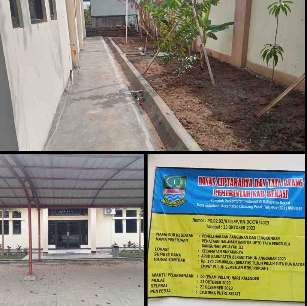 Wah,Ini Dia Pemborosan Anggaran di Proyek Pengerjaan Taman Halaman Kecamatan Sukakarya?