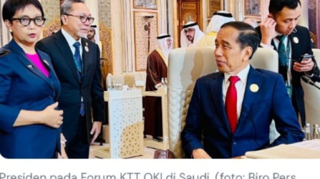 Pertemuan KTT OKI  Presiden Jokowi Mendesak Gencatan Senjata di Perang Gaza