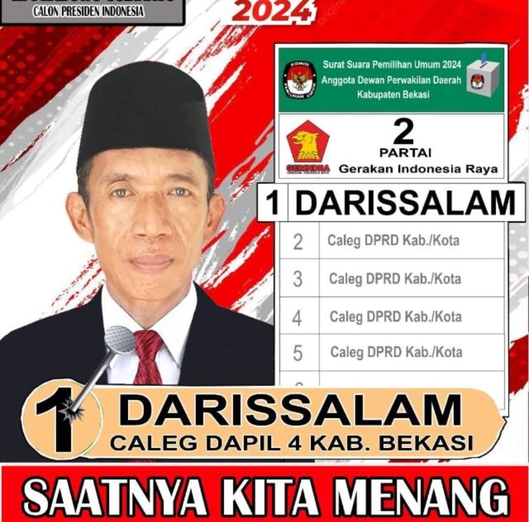 Darissalam Maju dengan Semangat yang Baru untuk Nyaleg Dapil 4 DPRD Kabupaten Bekasi “Saatnya Kita Menang”