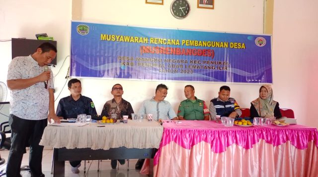 Polsek Penukal Abab Hadiri Acara Musrenbangdes Desa Mangku Negara