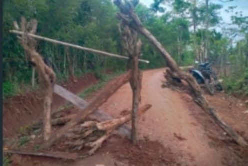 Di Nilai Ingkar Janji, Warga Blokade Jalan Menuju PT. ELLAP/KKST