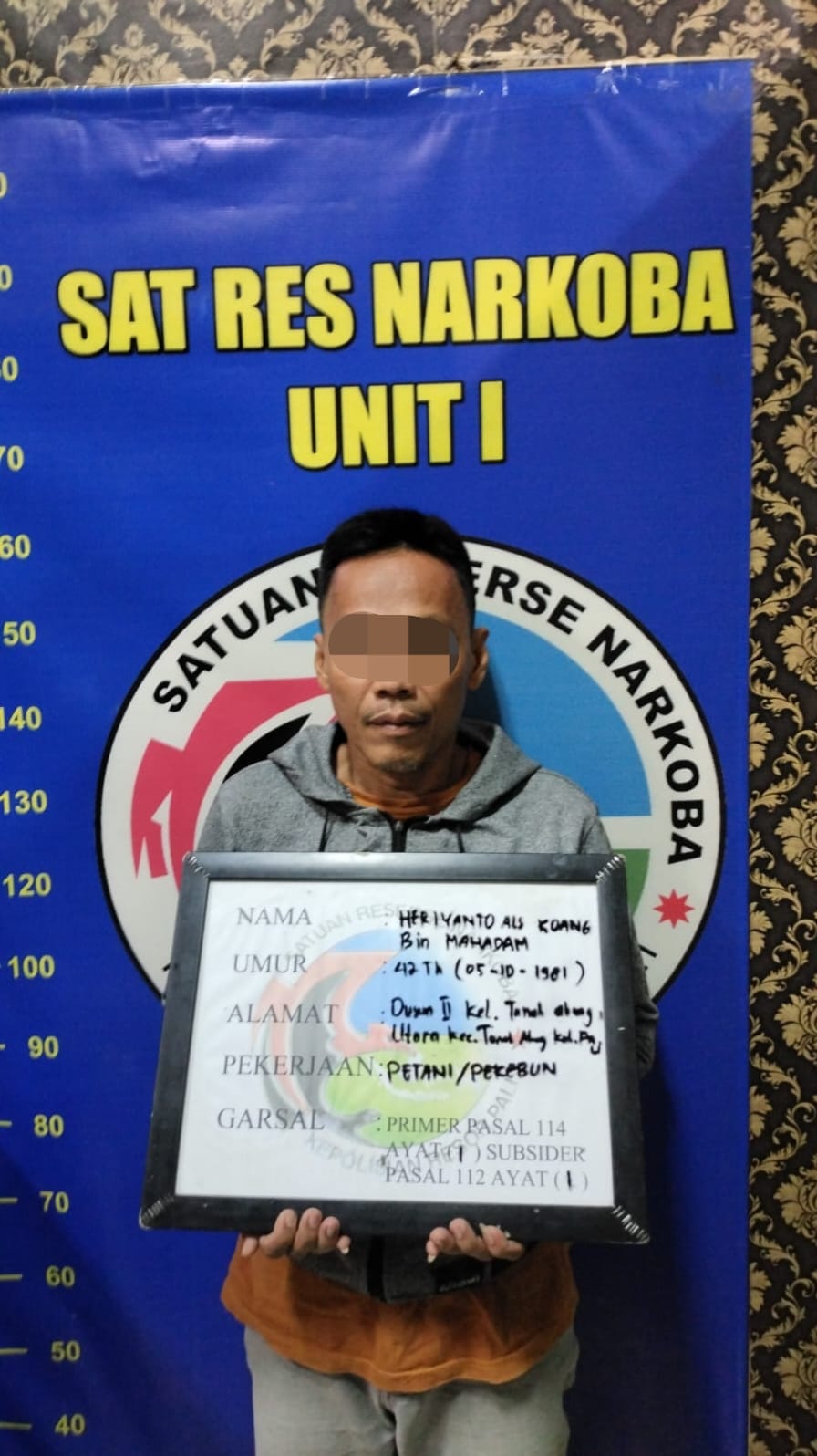 Sat Resnarkoba Polres PALI Aman Satu Terduga Pelaku Pengedar Narkoba Jenis Sabu