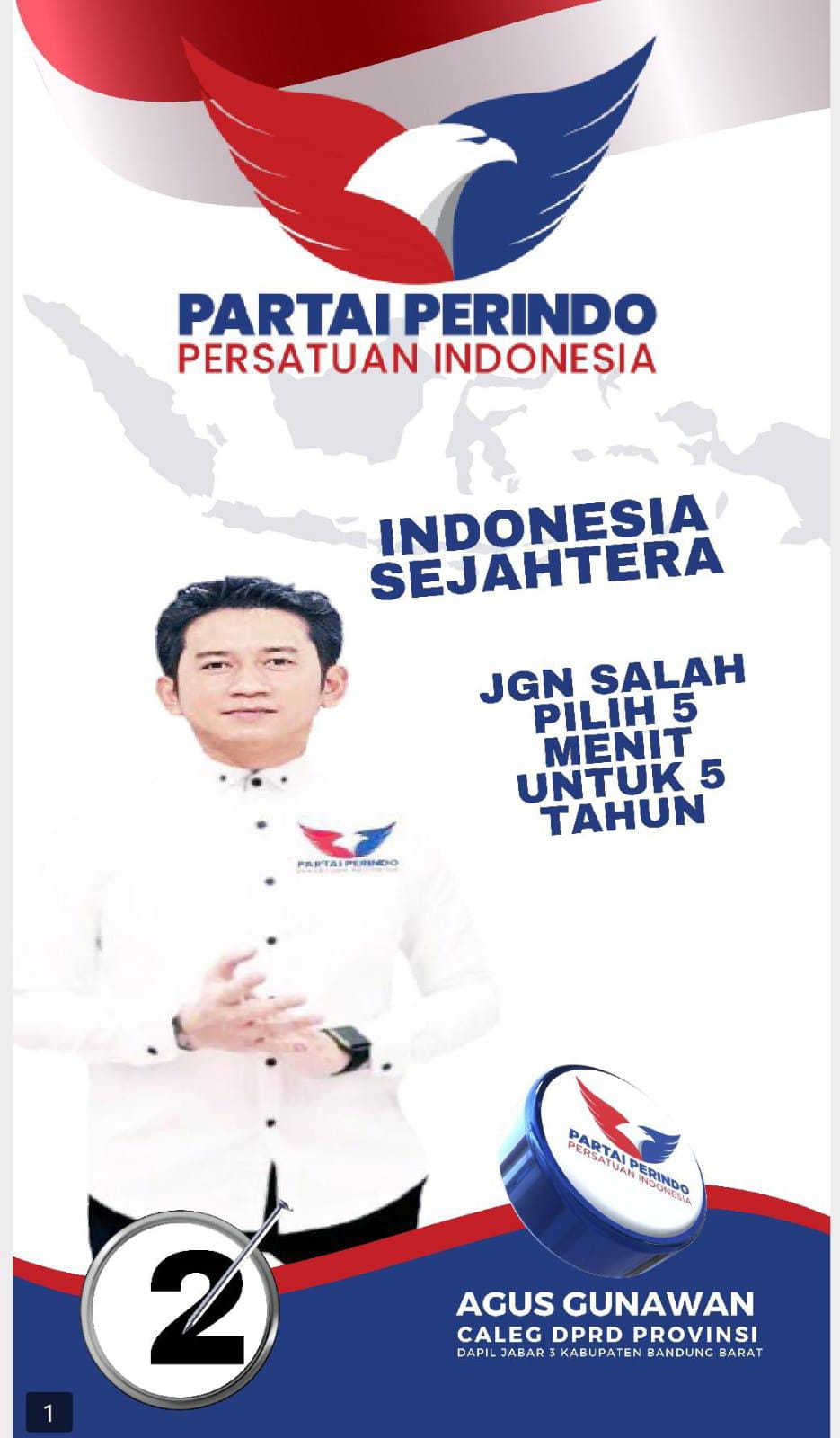Caleg Provinsi kabupaten Bandung Barat Agus Gunawan dari Partai Perindo Nomor Urut 2 Antusias Akan Menang dan Dilantik