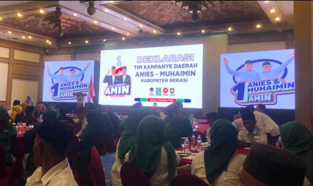 Program Pemenangan AMIN, Relawan Teti Lestari Ramaikan Deklarasi Tim Kampanye di Cikarang