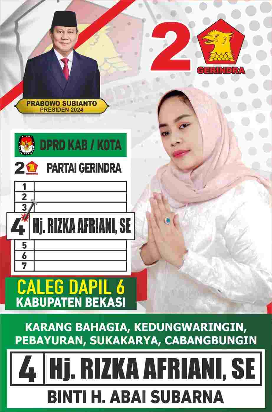Rizka Apriani, SE Caleg Dapil 6 Optimis Meraih  Suara Maksimal di Pileg 2024