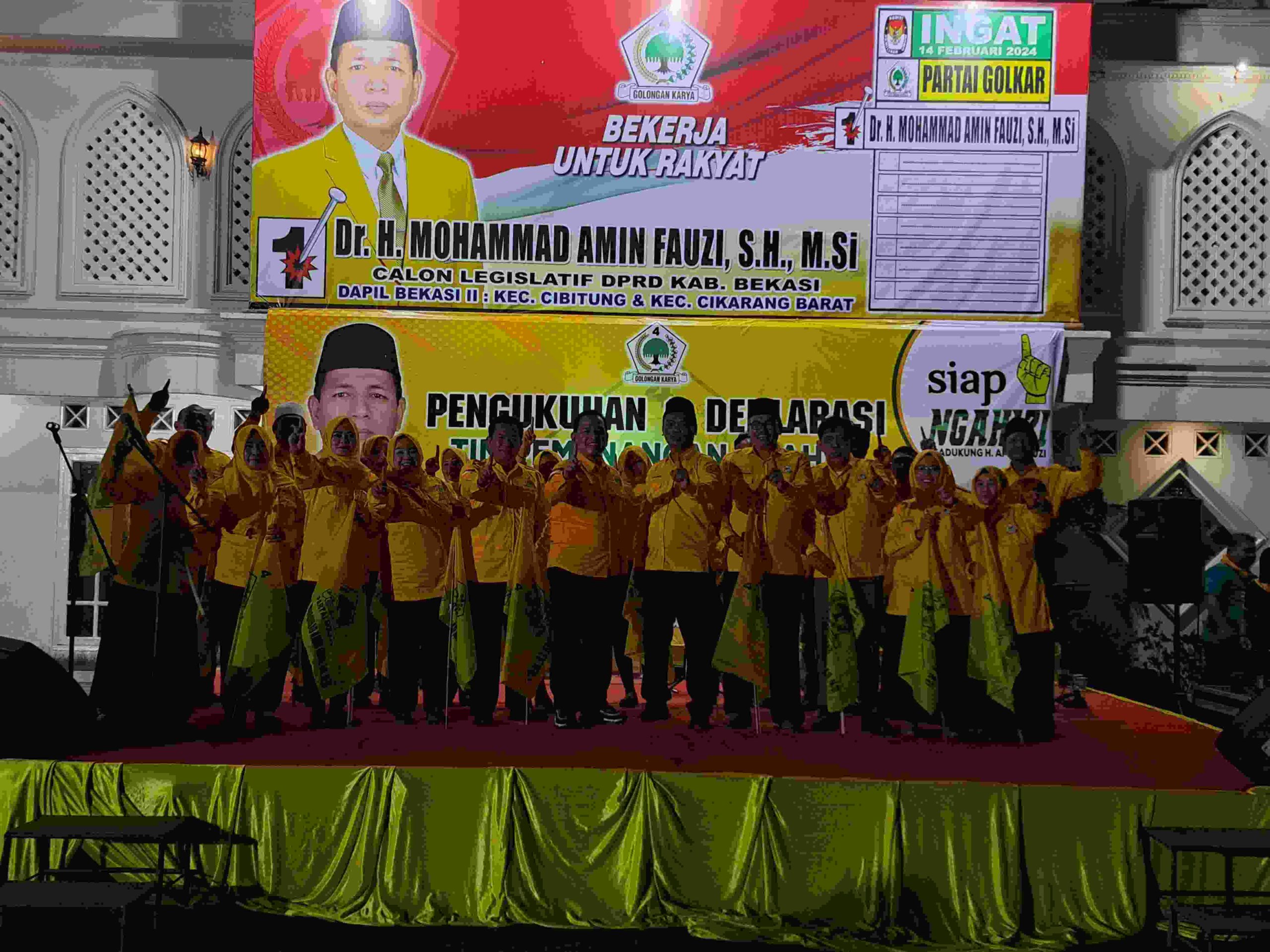 Deklarasi dan Pengukuhan Tim Pemenangan NGAHIZI ( Ngadukung H.Amin Fauzi), Caleg Dapil 2 Cikarang Barat- Cibitung DPD Kabupaten Bekasi