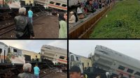 Dua Kereta Api Bertabrakan di Bandung 3 Orang Tewas