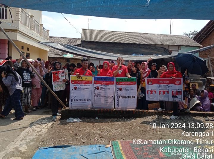 Kampanye Terbuka Caleg Dapil 7 DPRD Kabupaten Bekasi dari PDIP NYUMARNO (Rabu,10/01/2023)