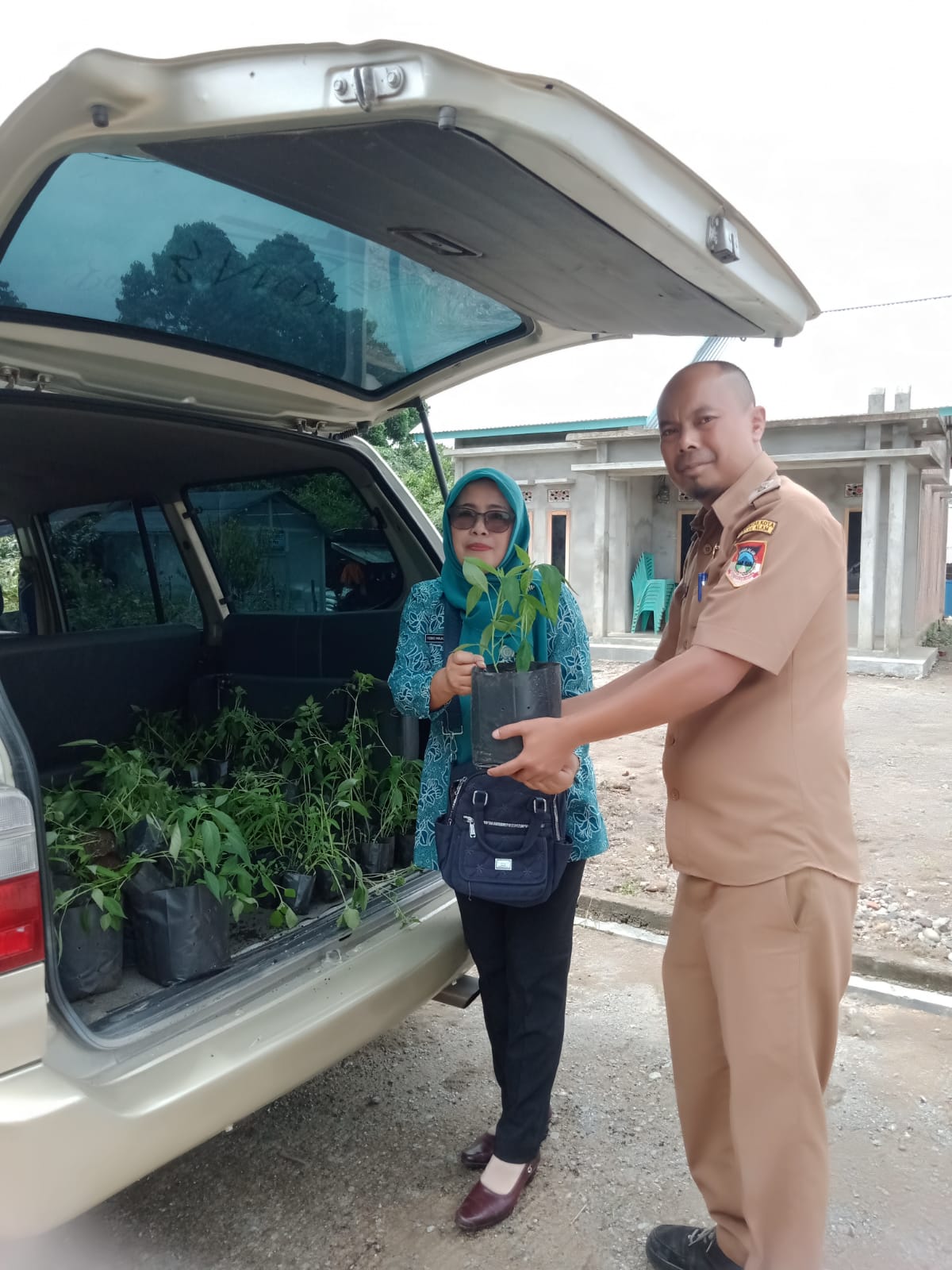 Ketua TP PKK Kecamatan Dempo Selatan Menyerahkan Bibit Sayur- mayur Kepada Masyarakat