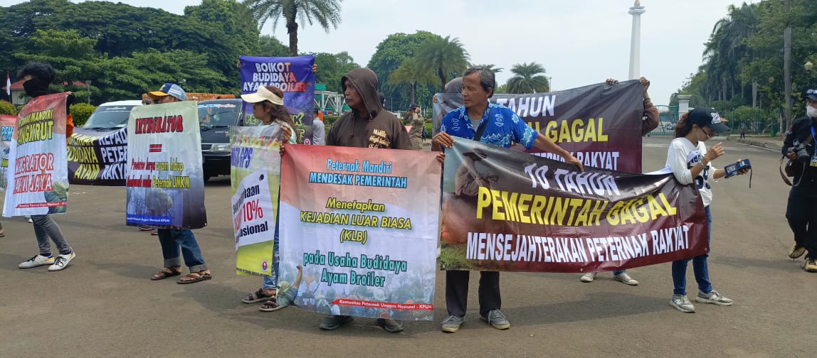 Puluhan Peternak Unggas Gelar Aksi Simpatik,Bagikan 1500 Ekor Ayam ke Masyarakat