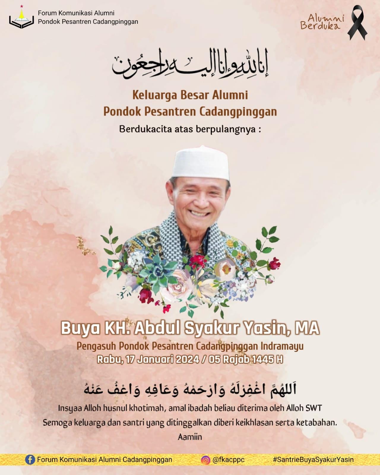 Ulama Besar Sang Mutiara yang Terpendam Prof. Dr. KH. Abdul Syakur Yasin, M.A Meninggal Dunia