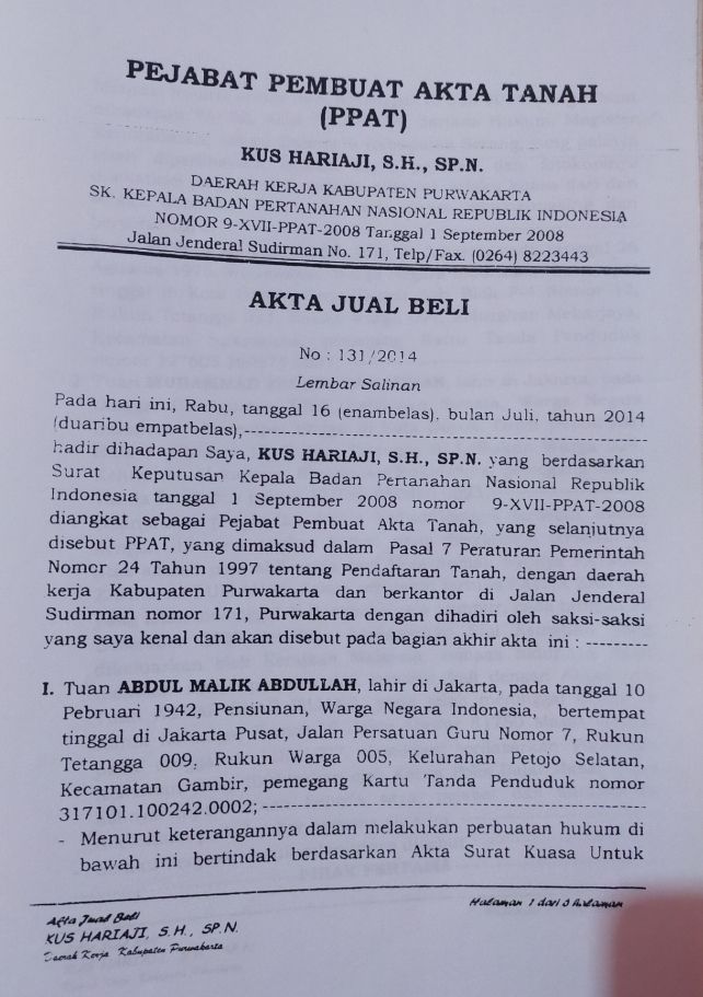 WRC  Meminta Mabes Polri  Untuk Segera Menangkap Mafia Tanah di Purwakarta