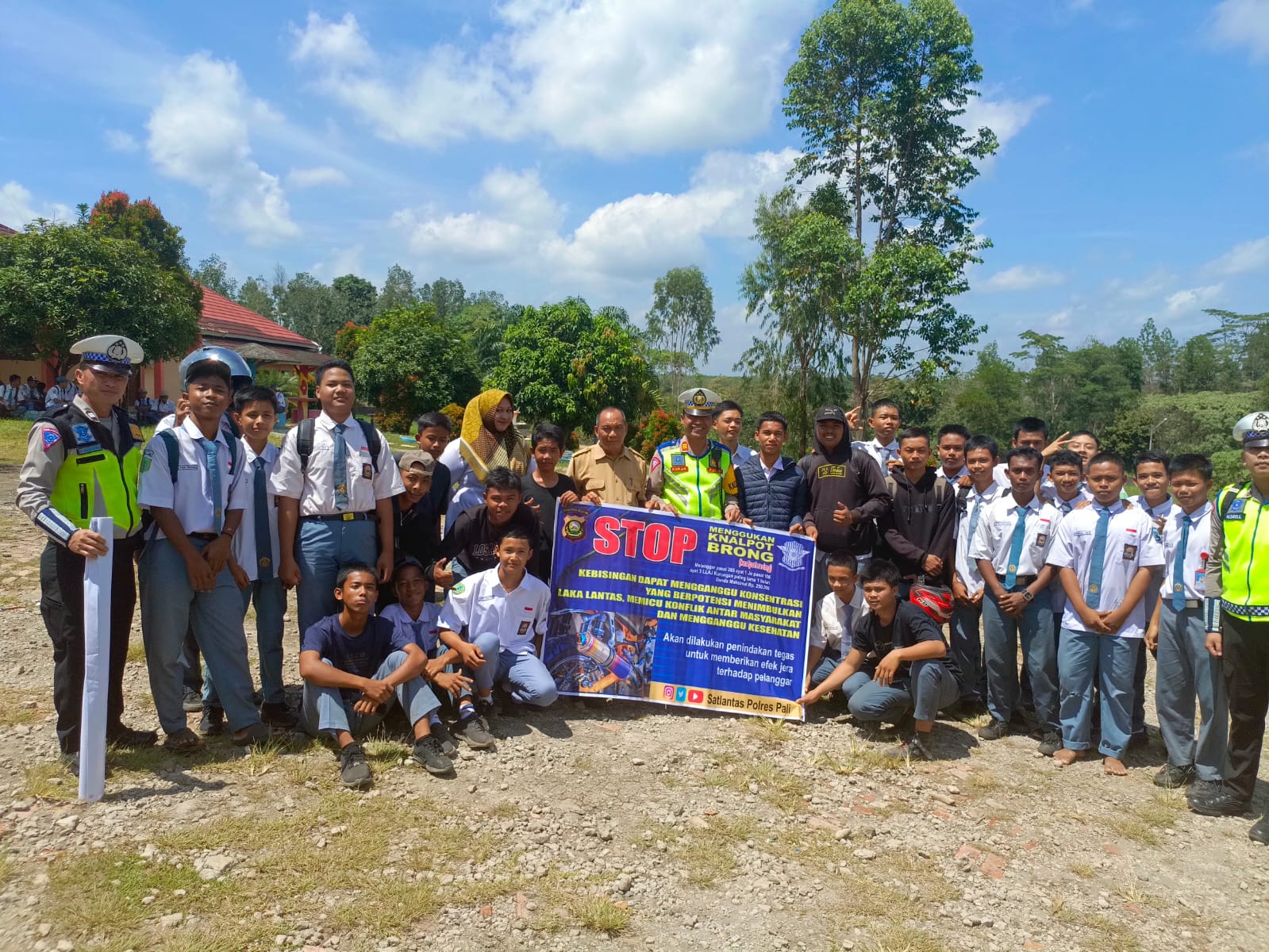 Satlantas Polres PALI Menggelar Sosialisasi dan Himbauan Mengenai Larangan Penggunaan Knalpot Non Standar