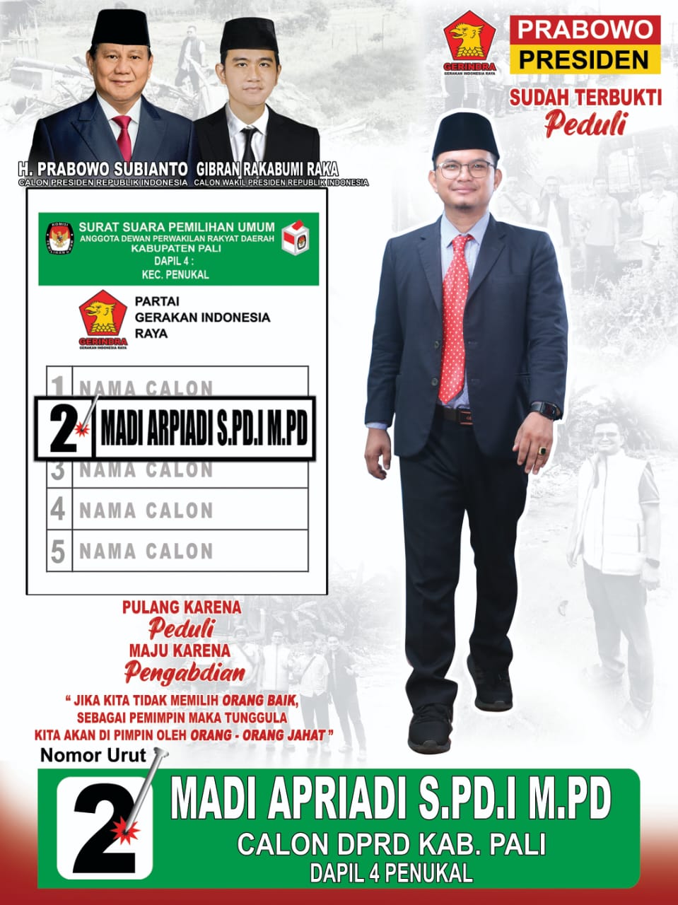 PULANG KARNA PEDULI, MAJU KARNA PENGABDIAN