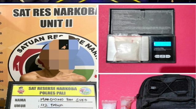 Sat Resnarkoba Polres PALI Amankan Terduga Pelaku Bandar Sekaligus Pengedar Sabu Didesa Sinar Dewa