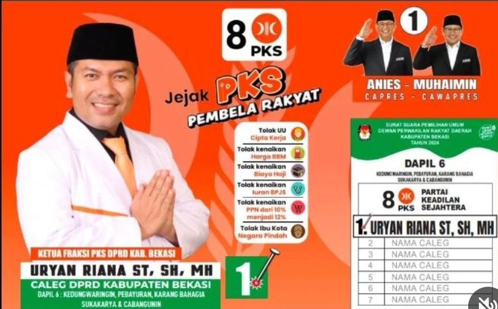 Uryan Riana, S.T., S.H., M.H. Caleg Cerdas,Berpengalaman dan Terbukti, Maju Kembali Dipileg 2024 DPRD Kabupaten Bekasi